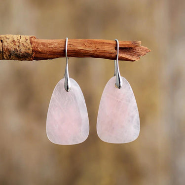 Sunrise Rose Quartz Drop Earrings-Your Soul Place